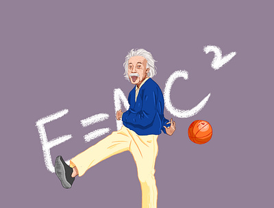 ICONIC BALLIN 03 | ALBERT EINSTEIN art basketball icon iconic illustration legends science sketch sports theory