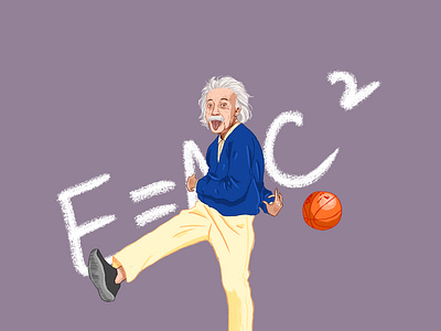 ICONIC BALLIN 03 | ALBERT EINSTEIN art basketball icon iconic illustration legends science sketch sports theory