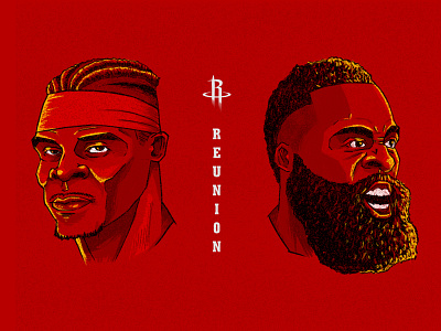 R E U N I O N basketball fanart graphic design houston illustration mvp nba playoffs rockets typography