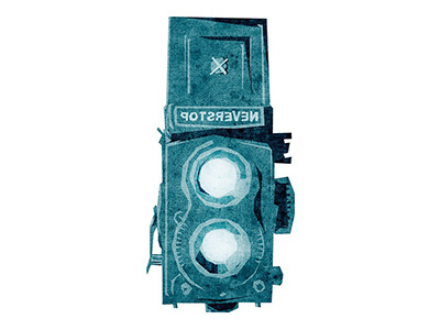 neverstop camera illustration vintage