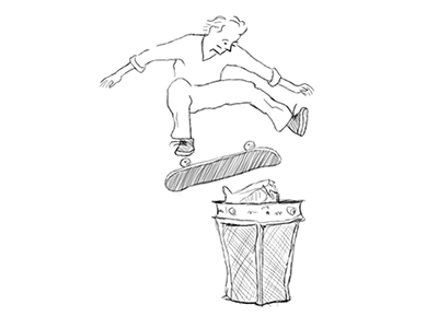 trashcan flip animated gif animation gif illustration kickflip line skateboard skateboarding