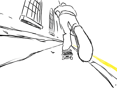 yelow line animated gif animation gif illustration line line line skateboard skateboarding