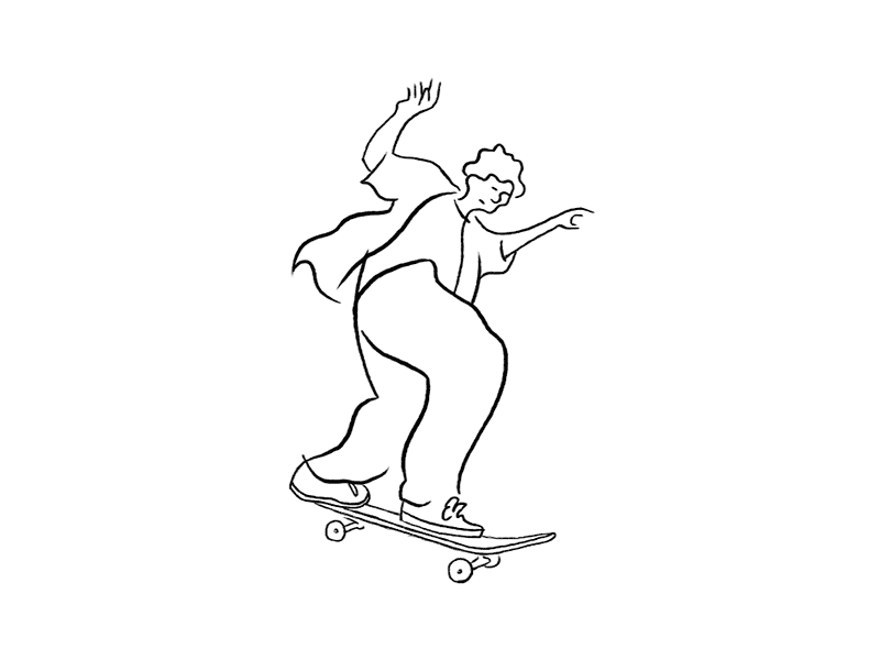 push push push animated gif animation gif illustration line push pushing skateboard skateboarding