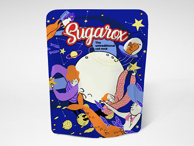 Sugarox character design ilustration packagingdesign space stars surreal