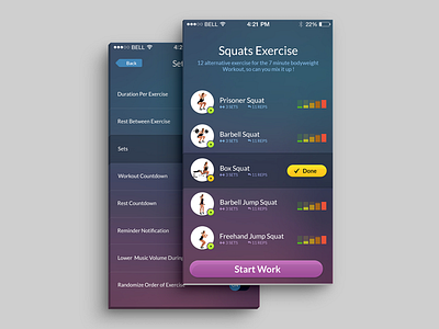 Workout app dashboad interface template ui ux