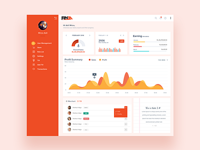 Merchant Dashborad app dashboard ui ux