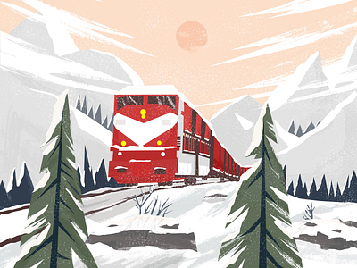 Snow debut design forest illustration winter