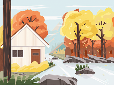 Autumn Forest Cabin