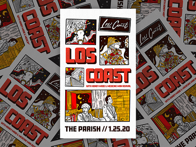 Los Coast Show Poster. austin designer austin texas cover art design graphic design illustration poster show poster