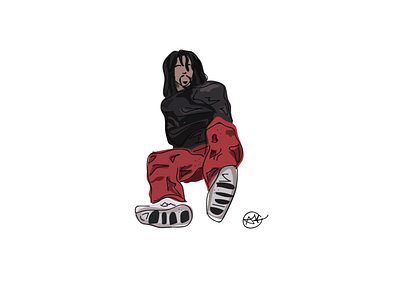 Illustrative J-Cole graphic graphic art illustration rapper