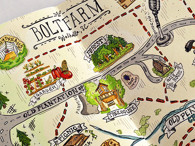 Bolt Farm Treehouse (Airbnb) : Illustrative Map map illustration