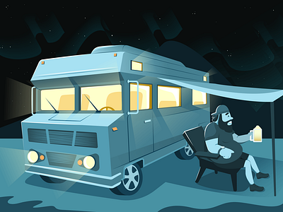 Man and Recreational Vehicle