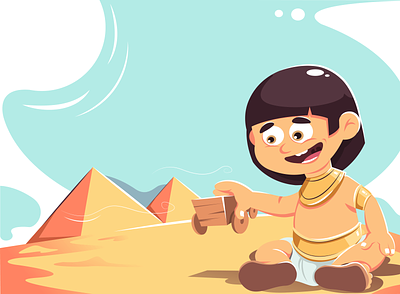 The Egyptian kid illustration adobe illustrator art character client concept creative design drawing illustration motion portfolio pyramid ui vector