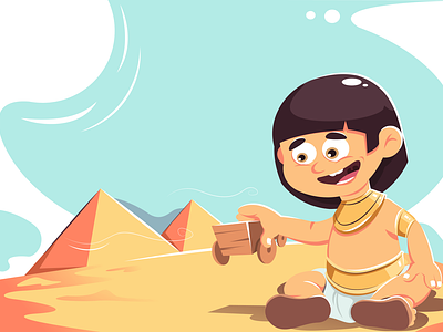 The Egyptian kid illustration