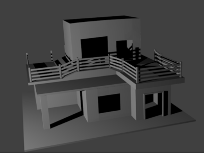 3D house model blender 3d