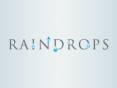 Raindrops blue branding concept droplets drops hidden injustice logo design newsletter rain revealed truth type water
