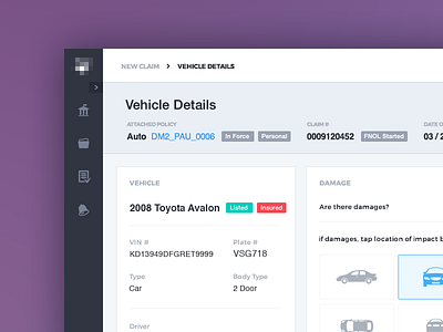 File a Claim – Vehicle Details