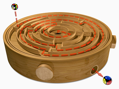 Wood Maze 3d modeling illustration