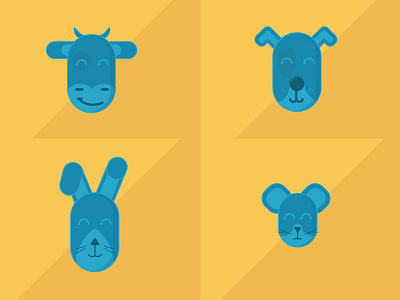 Animal flat icons