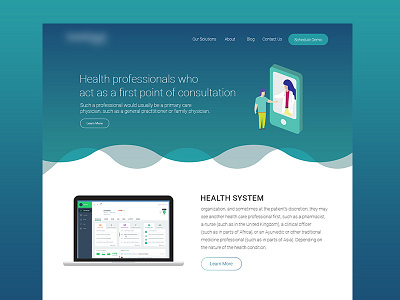 Health care product Landing page UI Design