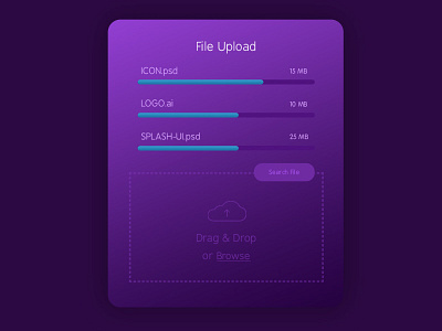 File Upload Screen UX and UI fileupload gradient ui design ux design visula