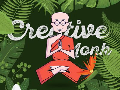 Creativemonk creative creativemonk dress flat forest glass grass illustration monk multi colors shape typo