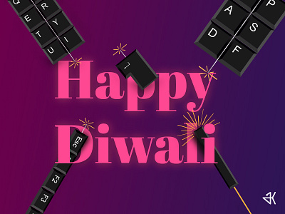 Happy Diwali blast celebration crackers diwali indian festival keyboard office