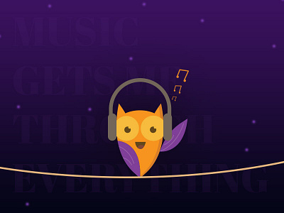 Music and me design flat hardtime headphones illustration music night owl