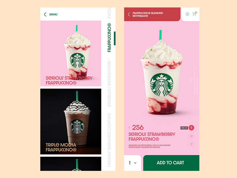 Starbucks Redesign ui redesign app redesign coffee starbucks colors app ux design flat design design ux ui