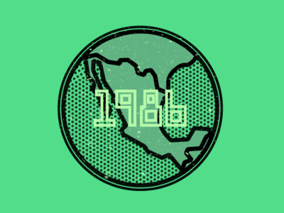 Mexico 86 graphic design logo