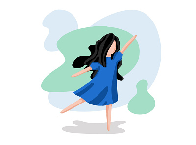 Dancing Girl digital drawing flat illustration girl illustration illustration minimalistic procreate