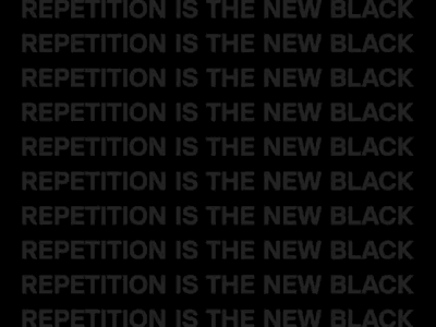 Repetition si the new black 3d adobe aftereffects basier black draft font motion new repetition sketch typography typoster white