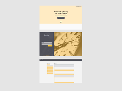 Bustle Mockup design figma landing page login page pastel time tracker ui web zafuzi