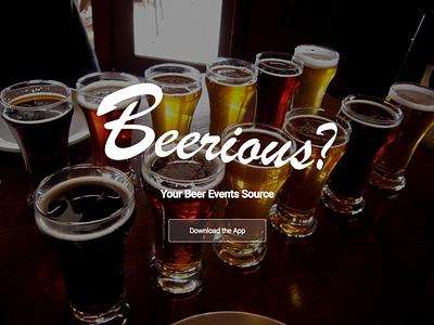 Beerious? Website Landing Page