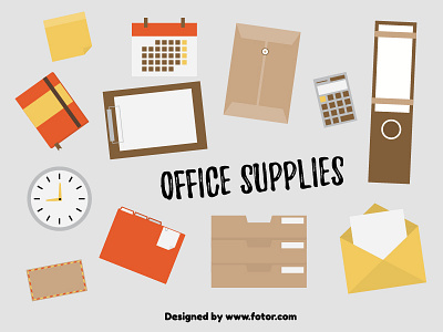 Sticker set- Office Supplies app design education fotor icons illustration office office equipment office icons office supplies stationery sticker tool work