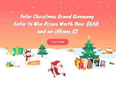 Fotor Christmas Giveaway christmas christmas tree design festival fotor gifts giveaway illustration iphone xs landing page merry christmas present santa santa claus snowman winter xmas