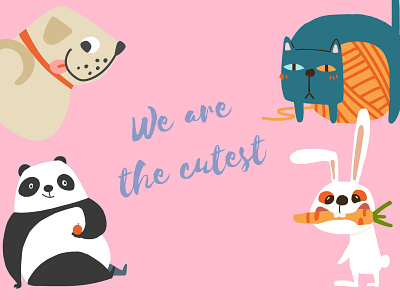 Animal Sticker animals cartoon cat character cute dog flat fotor illustration lovely panda pet rabbit sticker