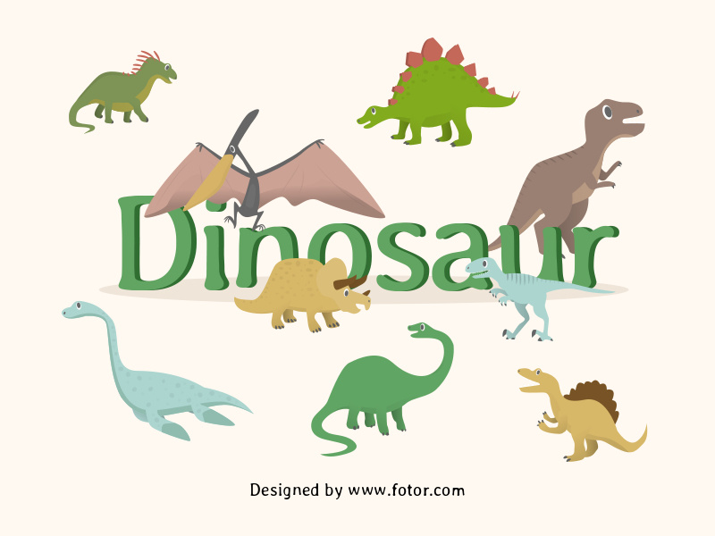Dinosaur Sticker illustration allosaurus animal tyrannosaurus rex triceratops elasmosaurus parasaurolophus stegosaurus tyrannosaurus dinosaur sticker design fotor