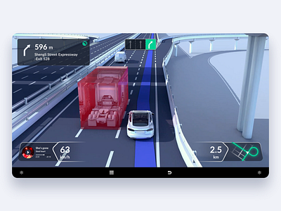 Lane-Level Navigation_FCTA 3d alert car design drive highway hmi map navigation ui warning