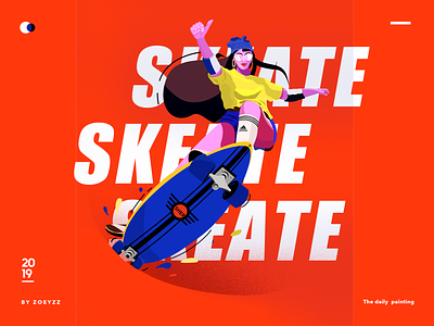 SKATE art branding character design illustration movie poster sport typography website