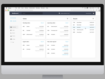 Medical dashboard concept