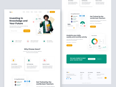 Learning platform landing page