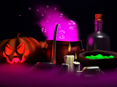 Halloween 2020 3d blender illustration photoshop
