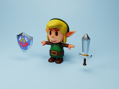 Link before rigging 3d blender illustration