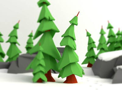 Winter is... fir illustration lowpoly