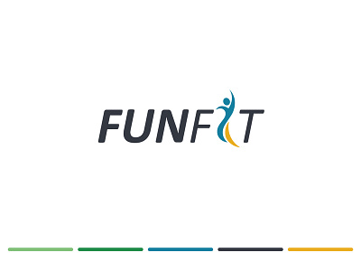 Logo Funfit branding flat icon logo type typography vector