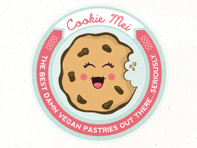 Vegan bakery, in progress bakery circle cookie logo vegan
