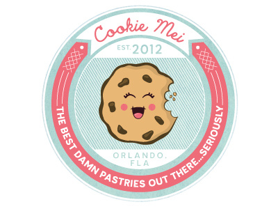 Cookie Mei bakery cookie kawaii logo pastel vegan