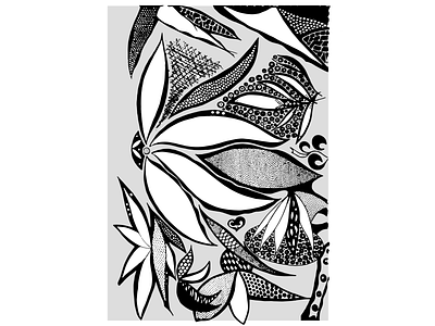 Ink flower abstract black black white circles flower graphic graphic design hand drawing illustration ink art leaf leaves shapes sketch vector vectorized white