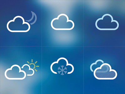 Weather Conditions animation cloud forecast moon rainy sky sun weather icons